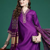 Dhiyona IE Floral Thread Work Liva Kurta with Trousers & With Dupatta