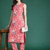 Dhiyona IE Floral Printed Pure Cotton Kurta with Trousers