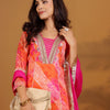 Dhiyona VA Women'sLeheriya Printed Gotta Patti V-Neck Anarkali Kurta With Trousers & Dupatta
