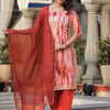 Indyancart VA Women'sAbstract Printed Regular Pure Cotton Kurta with Palazzos & Dupatta