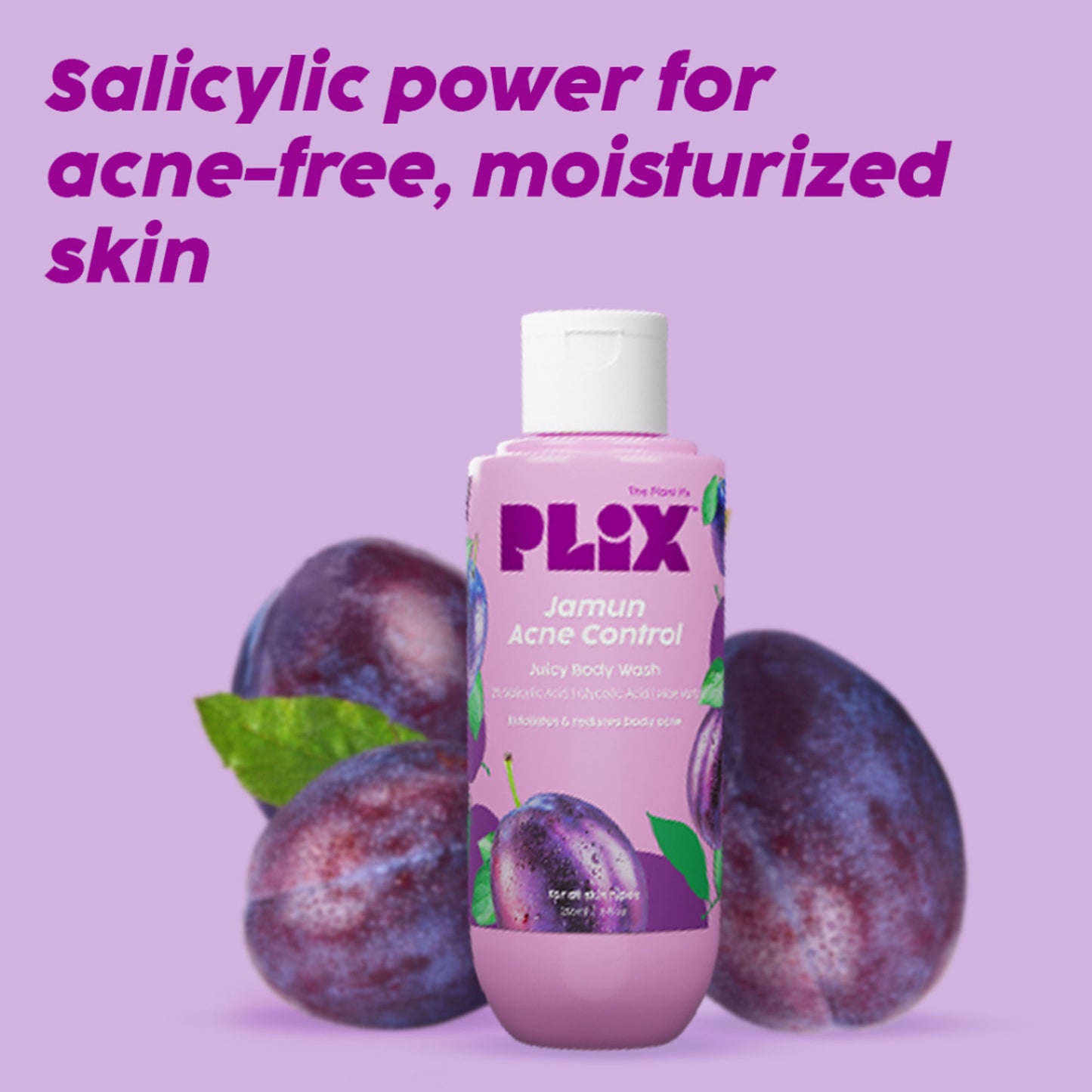 Plix 2% Salicylic Acid Body Wash For Body Acne, Deeply Exfoliating Dead Skin Cells, Moisturizes Skin
