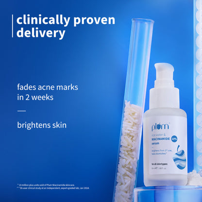 Plum 10% Niacinamide Brightening Face Serum with Rice Water, Fades Acne Marks, for Oily to Dry Skin
