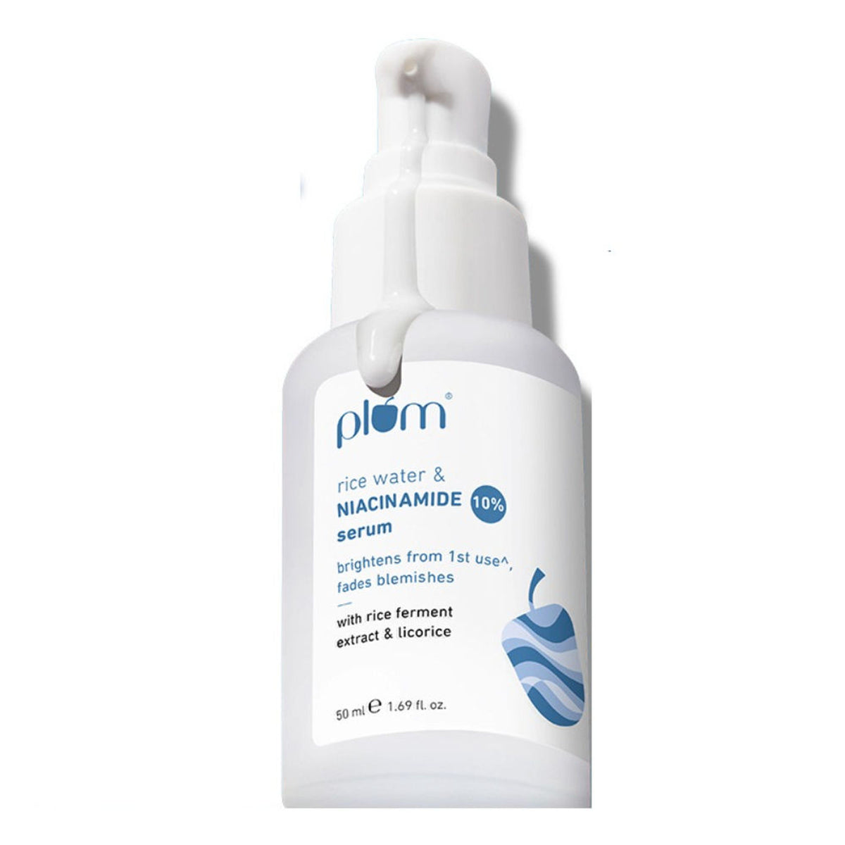Plum 10% Niacinamide Brightening Face Serum with Rice Water, Fades Acne Marks, for Oily to Dry Skin