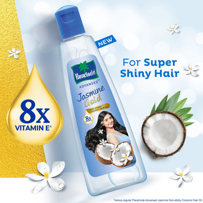 Parachute Advansed Jasmine Gold Coconut Hair Oil, Vitamin-E, Super Shiny Hair, Non-sticky