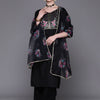 Dhiyona IE Floral Embroidered Pure Cotton Straight Kurta With Palazzos & Dupatta