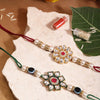 Dhiyona Unisex Set of 2 Beaded Bhai Bhabhi Rakhis With Roli & Chawal