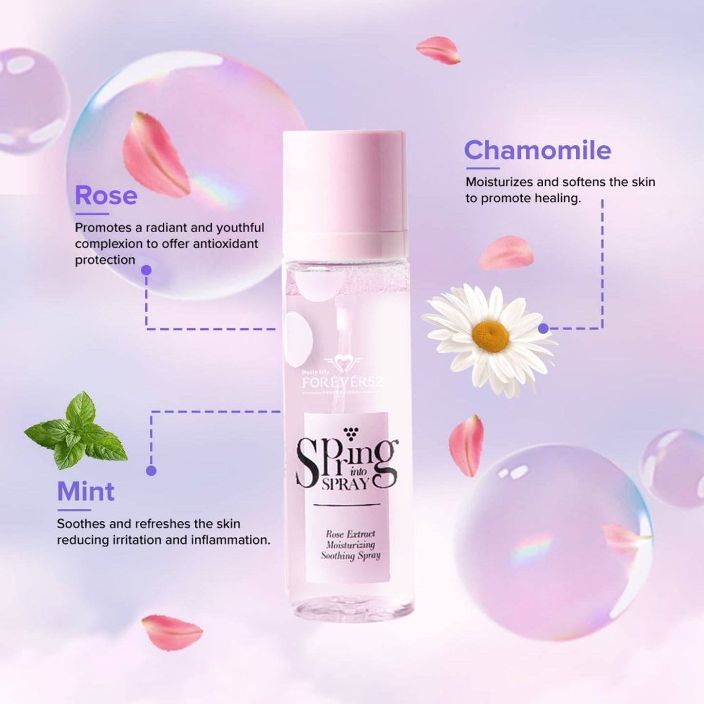 Daily Life Forever52 Rose Extract Moisturizing Soothing Spray