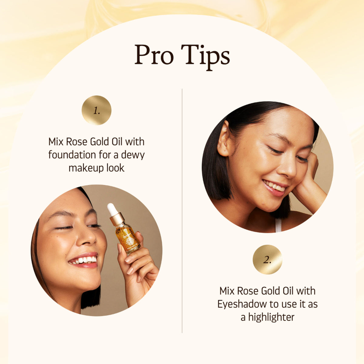 Indulgeo Essentials 24k Rose Gold Face Primer Oil with lightweight hydration and radiant finish, showing a dropper and golden oil.