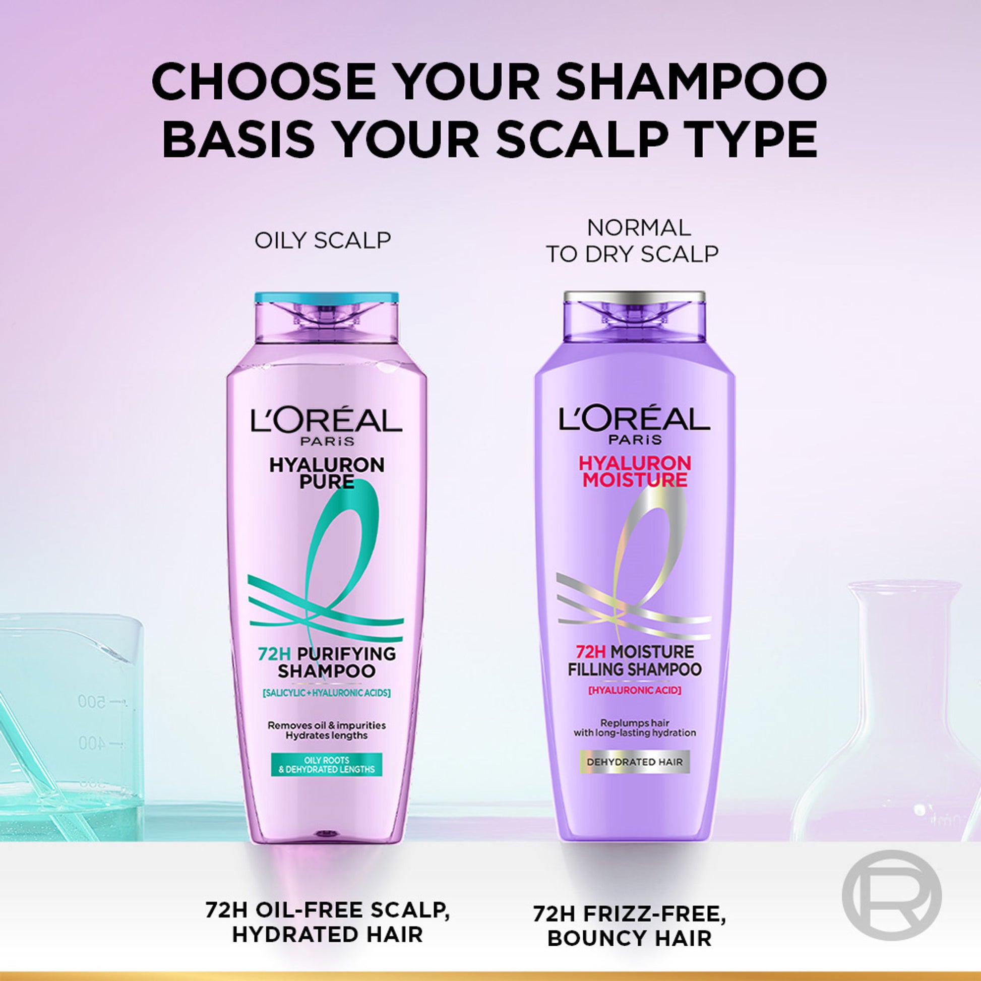 L’Oréal Paris Hyaluron Pure 72H Purifying Shampoo, For Oily Scalp & Dry Hair With Salicylic And Hyaluronic Acid