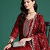 Dhiyona IE Ethnic Motifs Embroidered Sequinned Kurta with Trousers & Dupatta