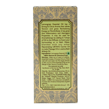 Rejuvenating UBTAN Lemongrass Pure Essential Bath & Body Oil