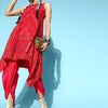 Dhiyona IE Women Red Ethnic Motifs Printed Kurta with Dhoti Pants