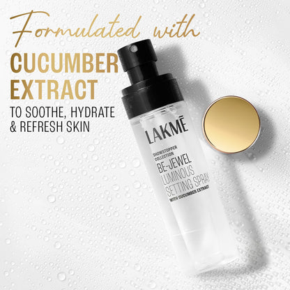 Lakme Be-Jewel Luminous Setting Spray - Weightless Mist, Up to 16 Hr Lock in, Alcohol Free