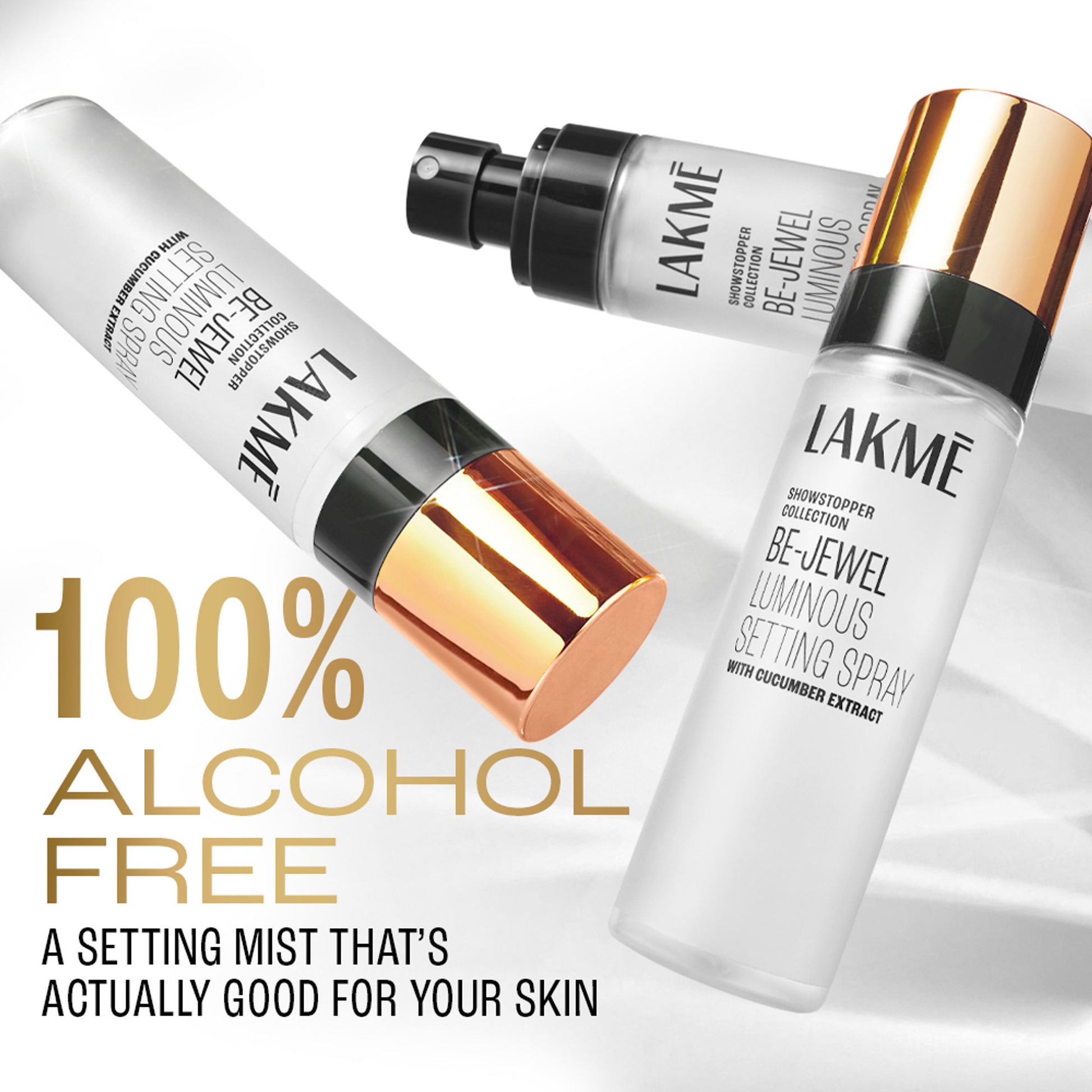 Lakme Be-Jewel Luminous Setting Spray - Weightless Mist, Up to 16 Hr Lock in, Alcohol Free