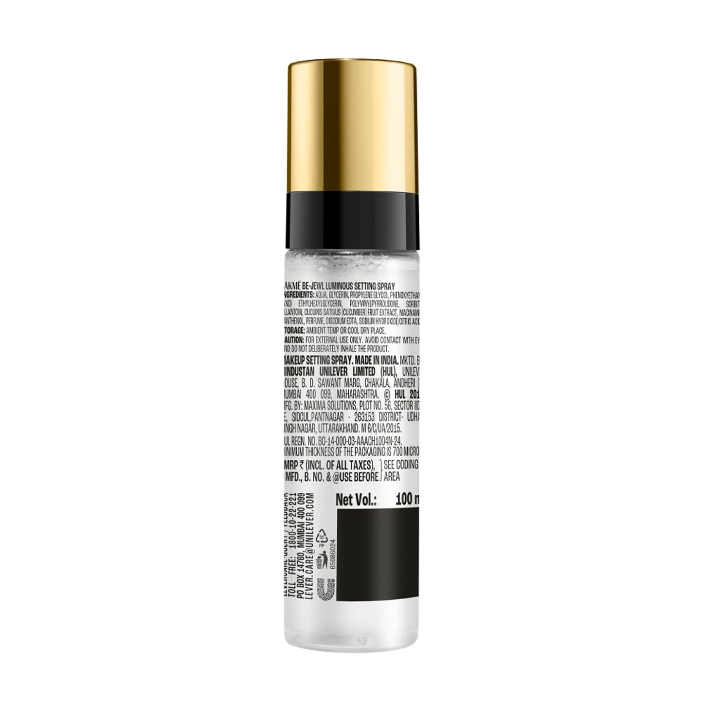 Lakme Be-Jewel Luminous Setting Spray - Weightless Mist, Up to 16 Hr Lock in, Alcohol Free