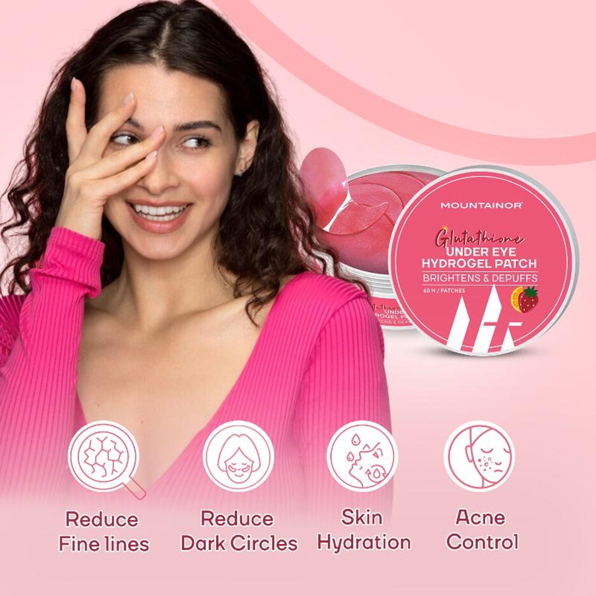 Mountainor Glutathione Hydrogel Under Eye Patch For Dark Circle & Puffiness, Korean Eye Care Patches
