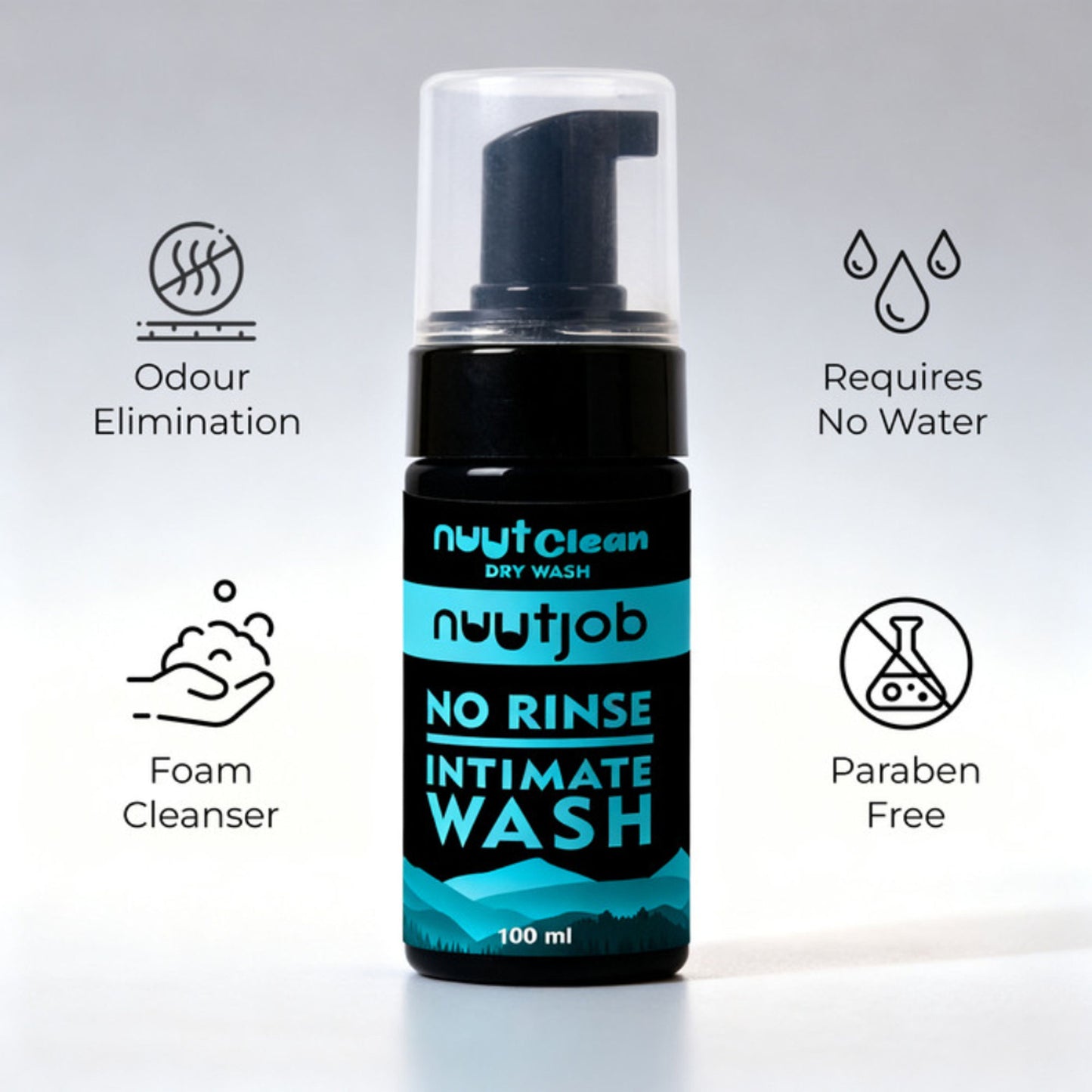 Nuutjob Nuutclean Dry Wash No Water Needed Anti-Itch, pH Balanced For Men