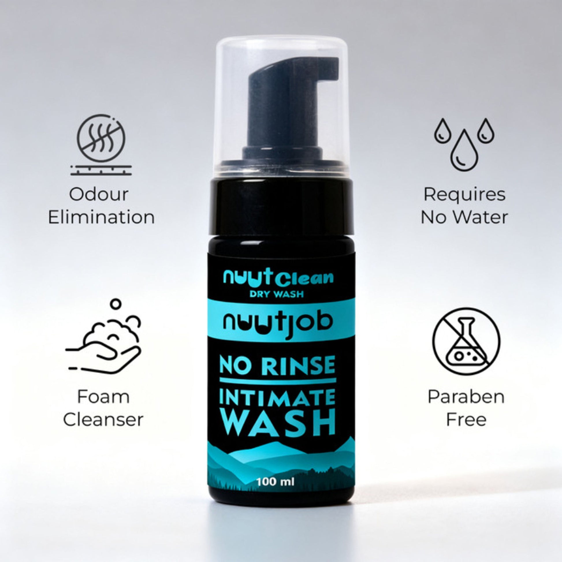 Nuutjob Nuutclean Dry Wash No Water Needed Anti-Itch, pH Balanced For Men