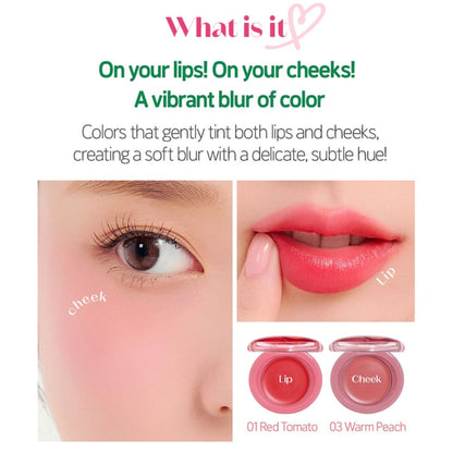 ETUDE Fruity Lip & Cheek Blur Balm - Peach