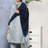 Indyancart VA Women'sFloral Embroidered Button Detail Kurta with Trousers & Dupatta