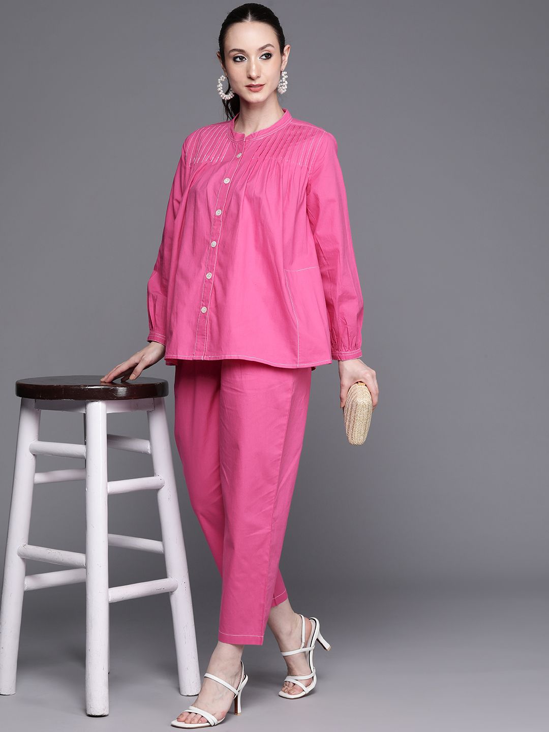 Dhiyona IE Regular Kantha Work Pure Cotton Shirt With Trousers