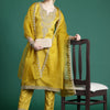Dhiyona IE Ethnic Motifs Yoke Design Sequinned Kurta With Trousers & Dupatta