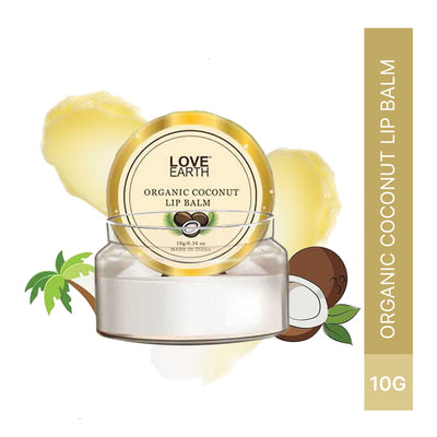Love Earth Coconut Lip Balm for Dry & Chapped Lips with Vitamin E Shea Butter & Cocoa Butter