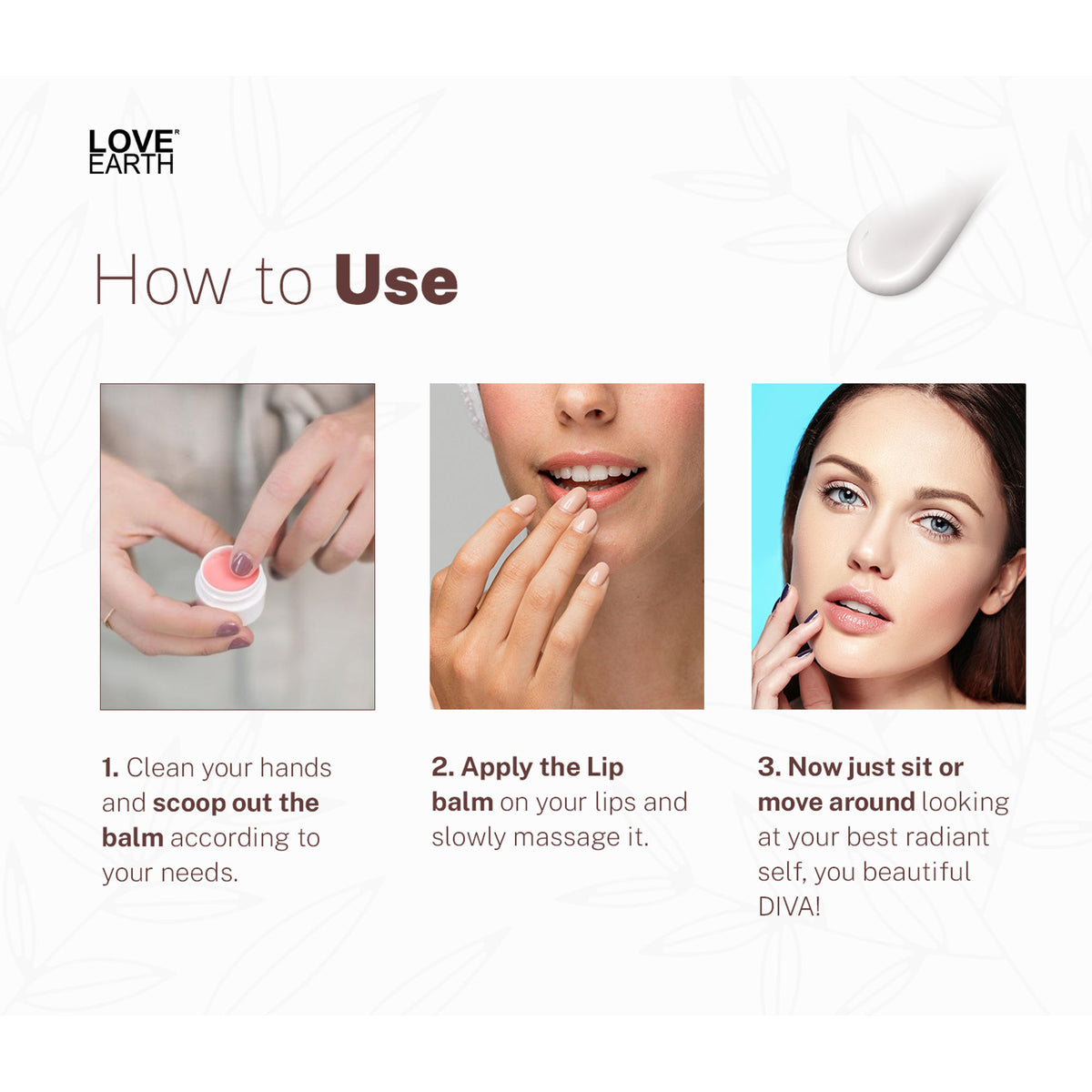 Love Earth Coconut Lip Balm for Dry & Chapped Lips with Vitamin E Shea Butter & Cocoa Butter