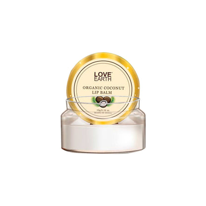 Love Earth Coconut Lip Balm for Dry & Chapped Lips with Vitamin E Shea Butter & Cocoa Butter