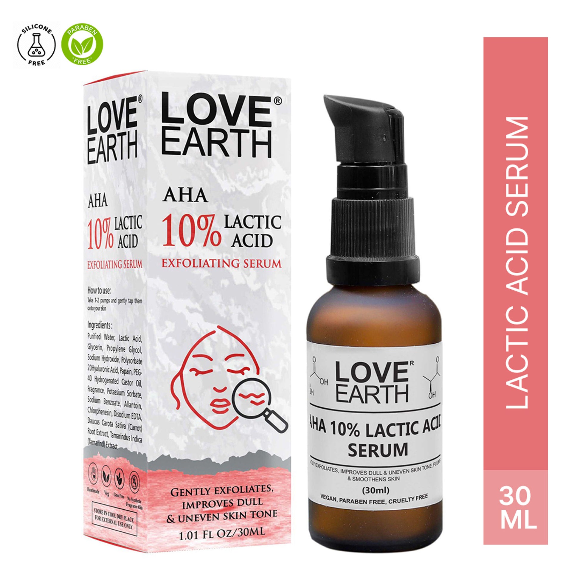 Love Earth AHA 10% Lactic Acid Serum