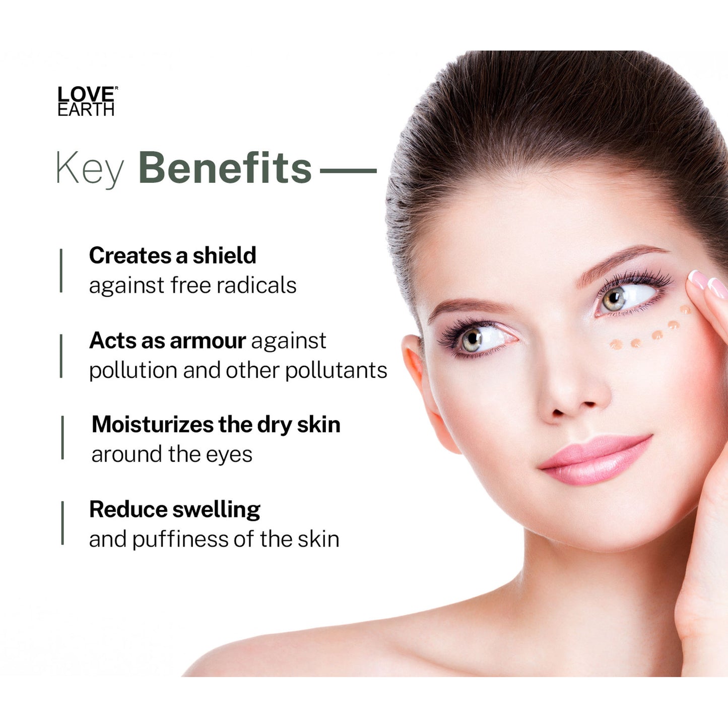 Love Earth Organic Under Eye Gel with Aloe Vera & Cucumber Reduces Dark Circles Puffiness and Fine Lines