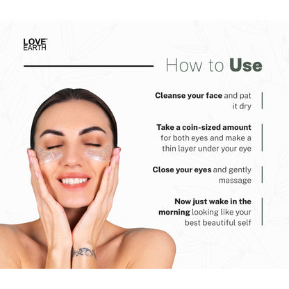 Love Earth Organic Under Eye Gel with Aloe Vera & Cucumber Reduces Dark Circles Puffiness and Fine Lines