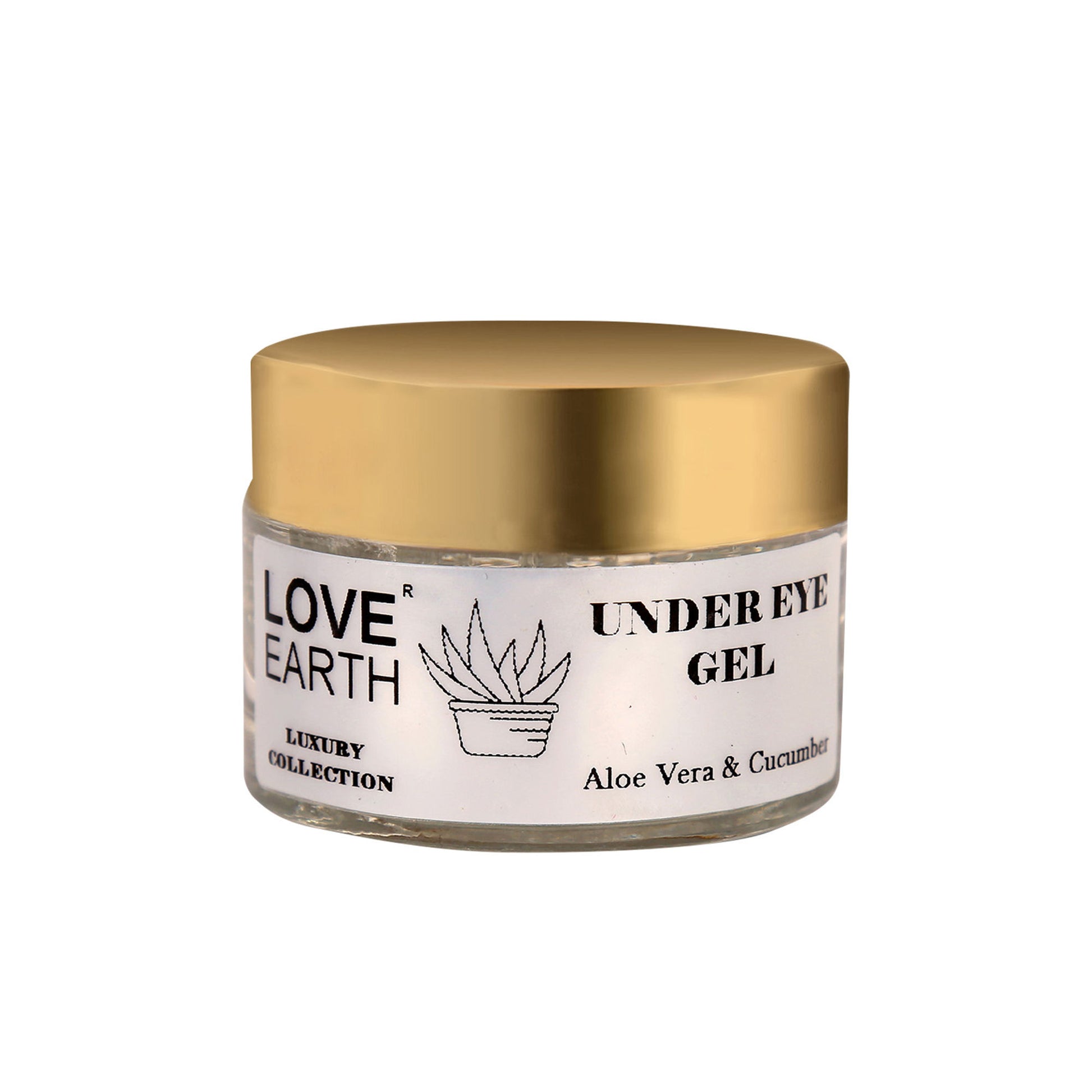 Love Earth Organic Under Eye Gel with Aloe Vera & Cucumber Reduces Dark Circles Puffiness and Fine Lines