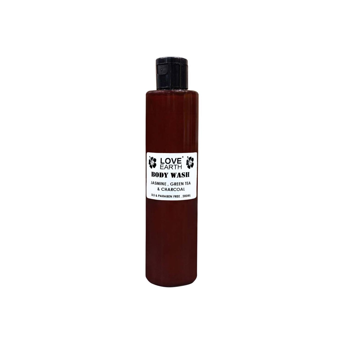 Love Earth Body Wash Jasmine Green Tea and Charcoal with Aloe Vera & Tea Tree for Acne & Pimples