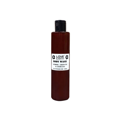 Love Earth Body Wash Jasmine Green Tea and Charcoal with Aloe Vera & Tea Tree for Acne & Pimples