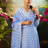 Dhiyona IE Women Ethnic Motifs Embroidered Cotton Kurta with Trousers & Dupatta