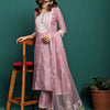 Dhiyona SN Women's Embroidered Round-Neck Kurta With Trouser & Dupatta