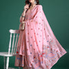 Dhiyona IE Floral Printed Pleated Sequinned Pure Cotton Kurta with Trousers & With Dupatta