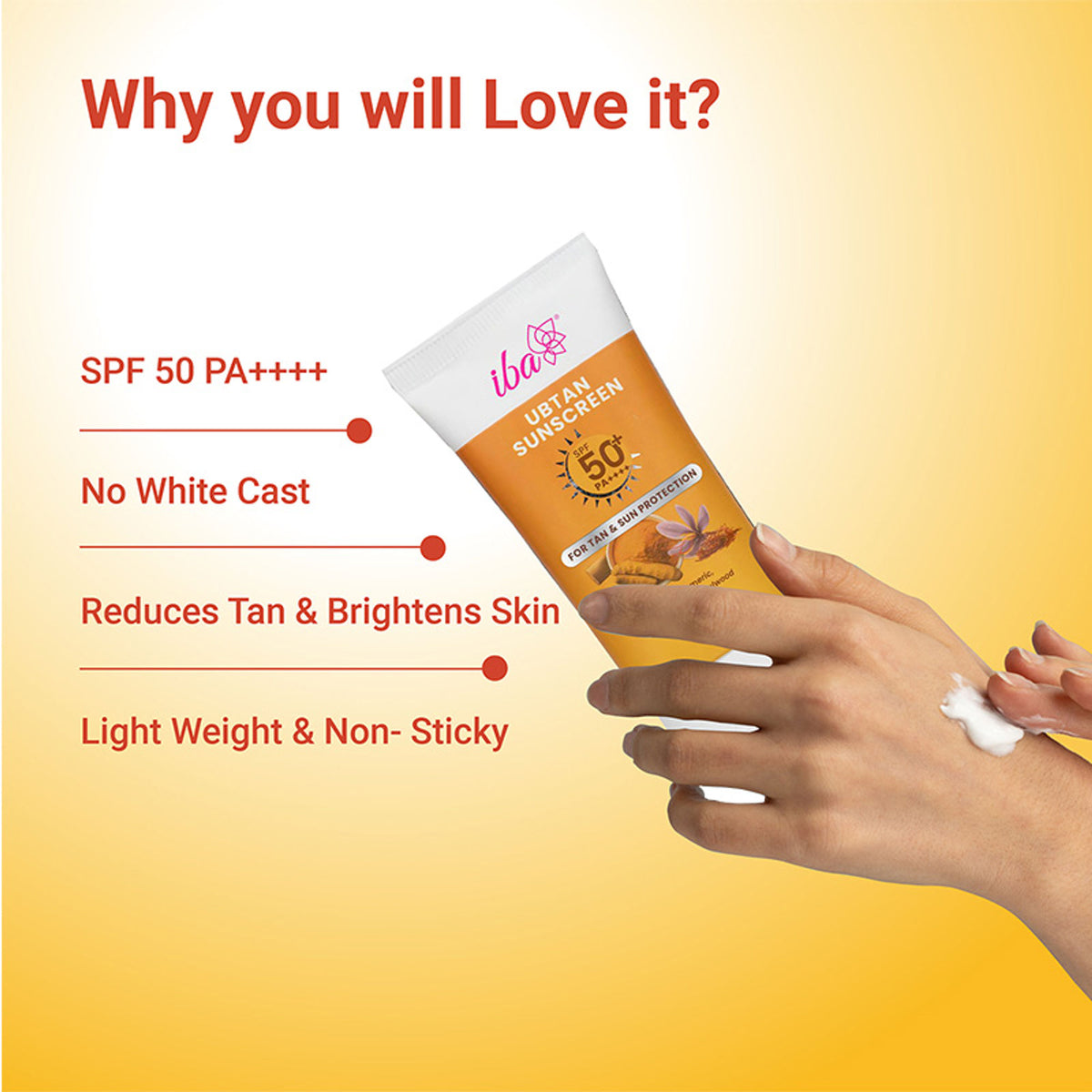 IBA Ubtan Sunscreen SPF 50 PA++++