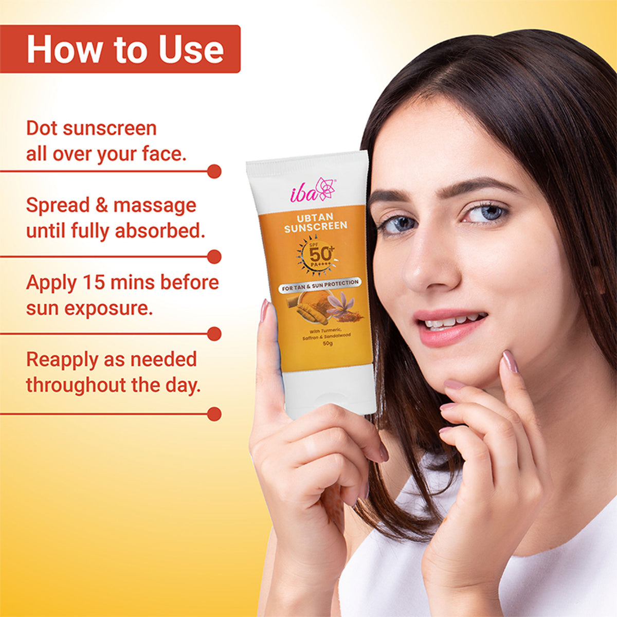 IBA Ubtan Sunscreen SPF 50 PA++++