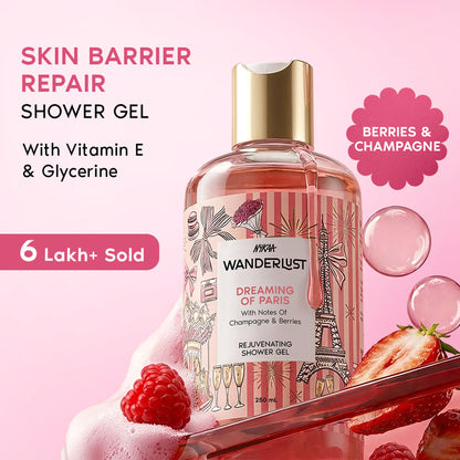 Nykaa Wanderlust Perfume Shower Gel - Hydrating, Brightening & Cleansing - Dreaming-of-Paris