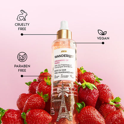 Nykaa Wanderlust 2-in-1 Body & Hair Perfume Mist Long Lasting Fragrance - Upto 8 hours - Dreaming-of-Paris