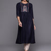 Dhiyona IE Women Yoke Design Embroidered A-line Cotton Kurta