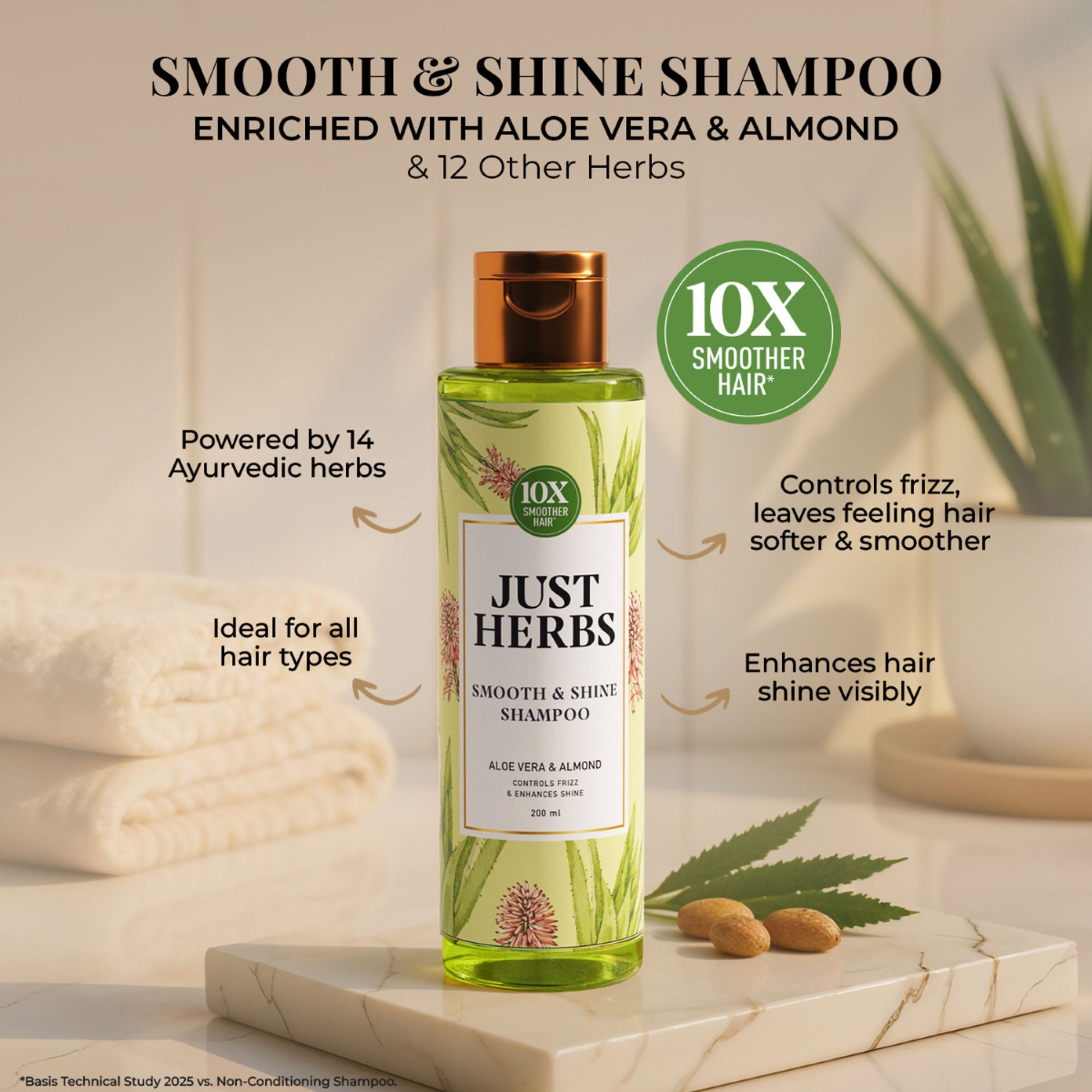 Just Herbs Silky Strength Aloevera-Wheatgerm Moisturising Shampoo