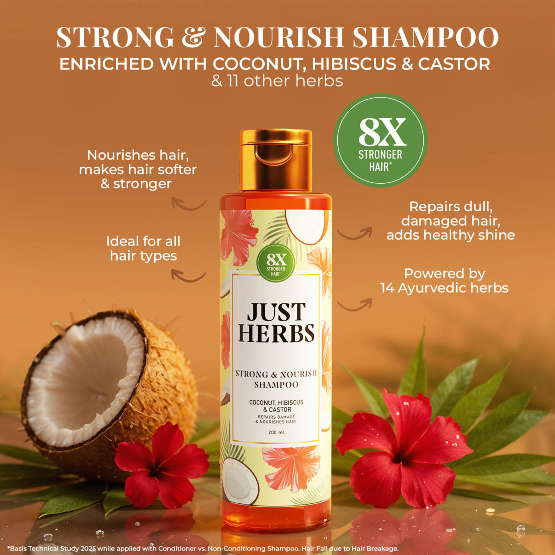 Just Herbs Castor & Black Onion Seed Shampoo