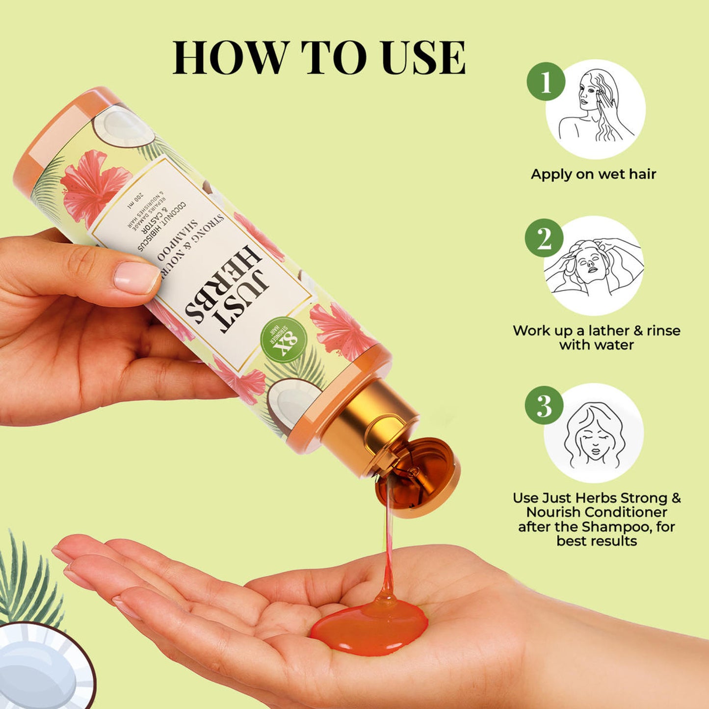 Just Herbs Castor & Black Onion Seed Shampoo