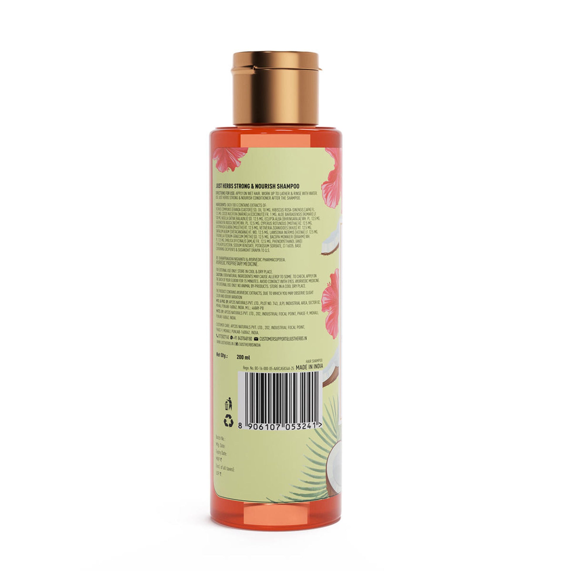 Just Herbs Castor & Black Onion Seed Shampoo