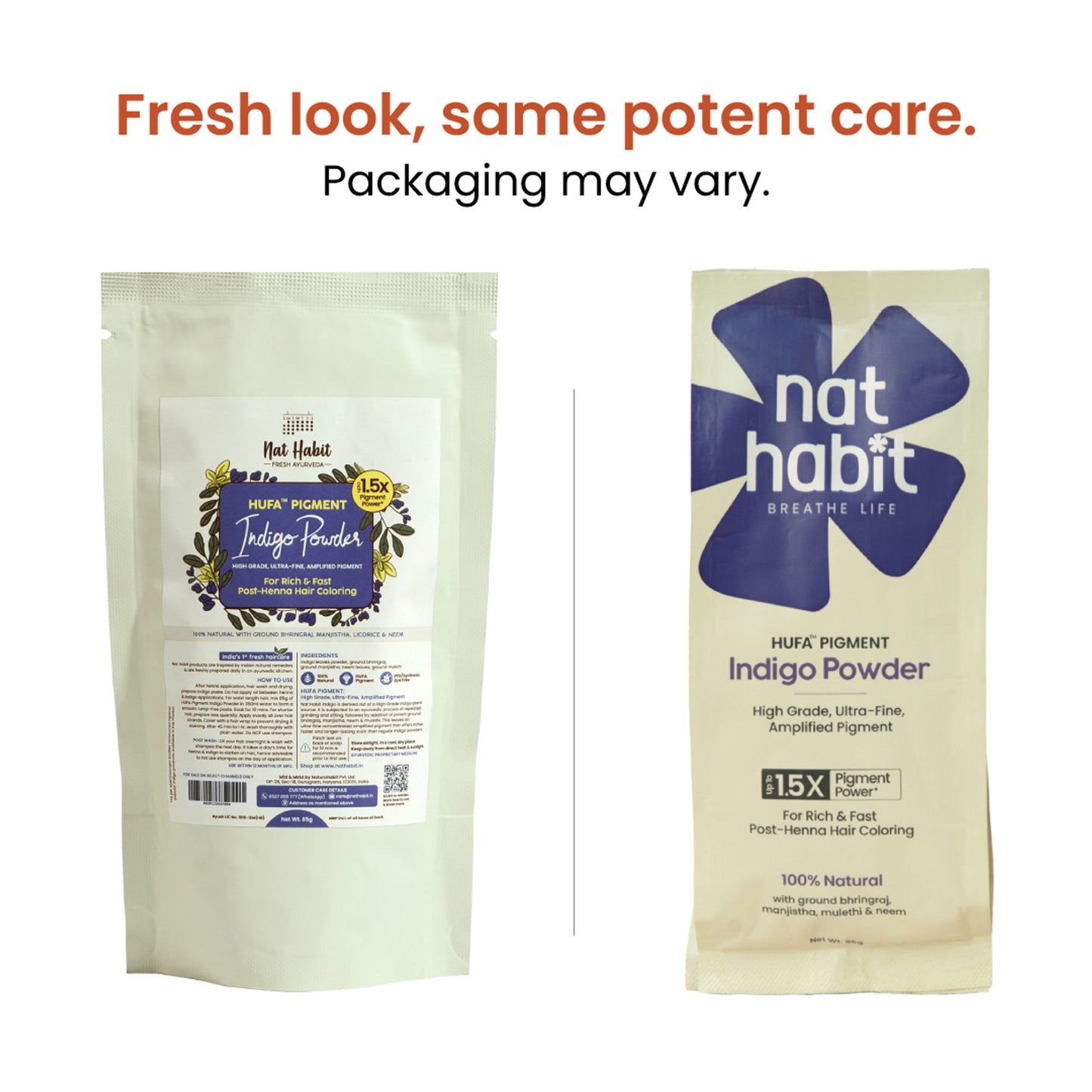 Nat Habit Hufa Pigment Indigo Powder & Ready-To-Apply Henna Paste