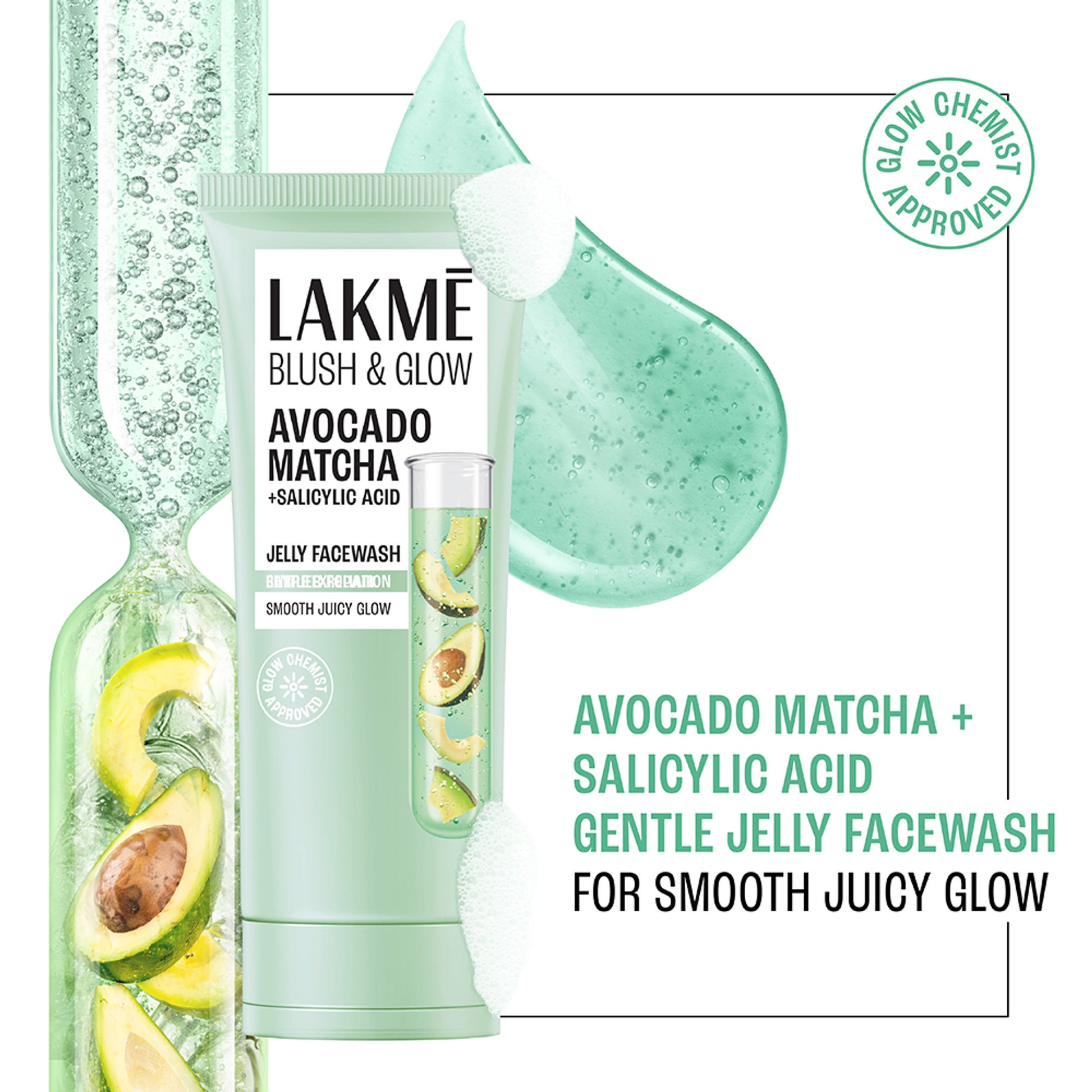 Lakme Blush & Glow Avocado Matcha + Salicylic Acid Jelly Face Wash