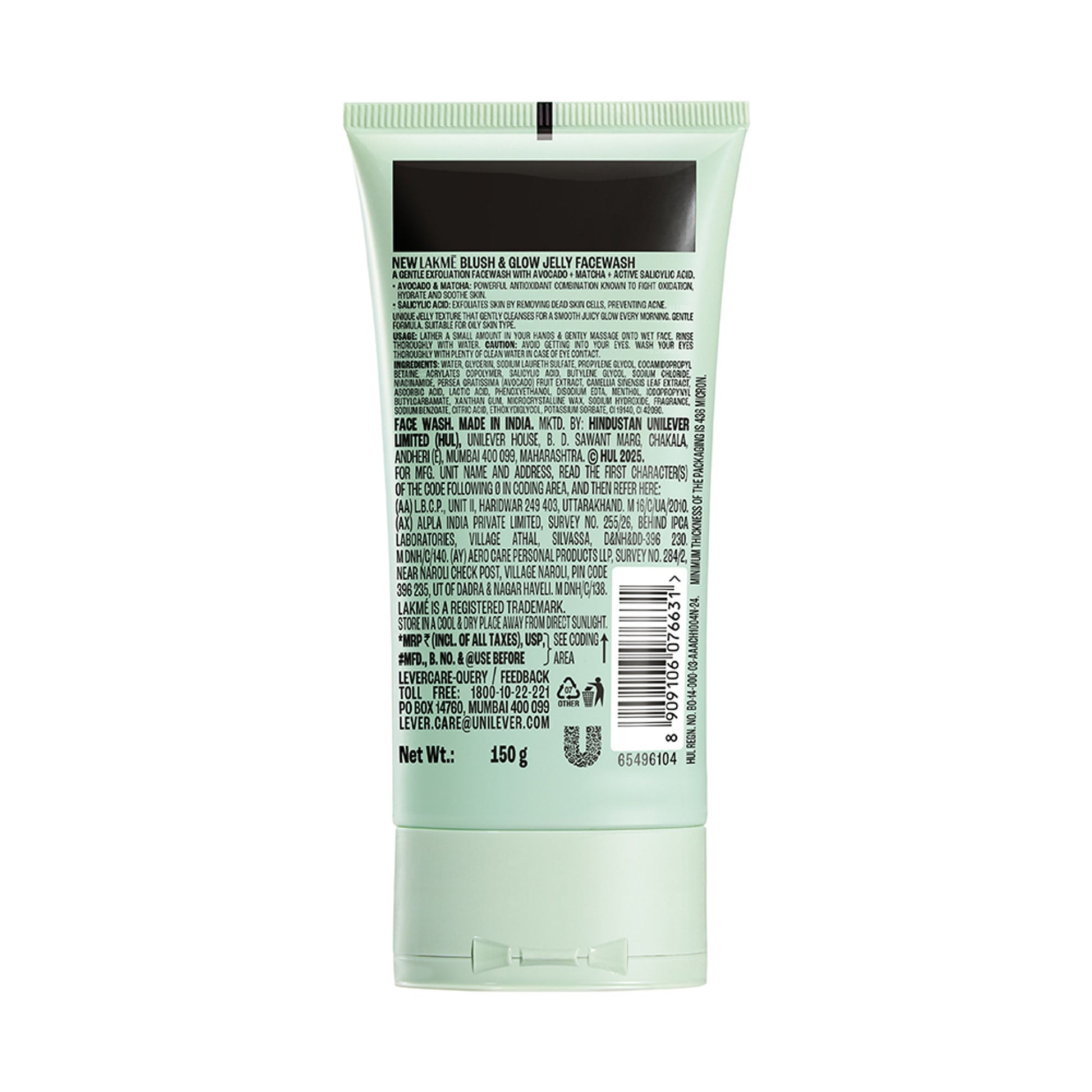 Lakme Blush & Glow Avocado Matcha + Salicylic Acid Jelly Face Wash
